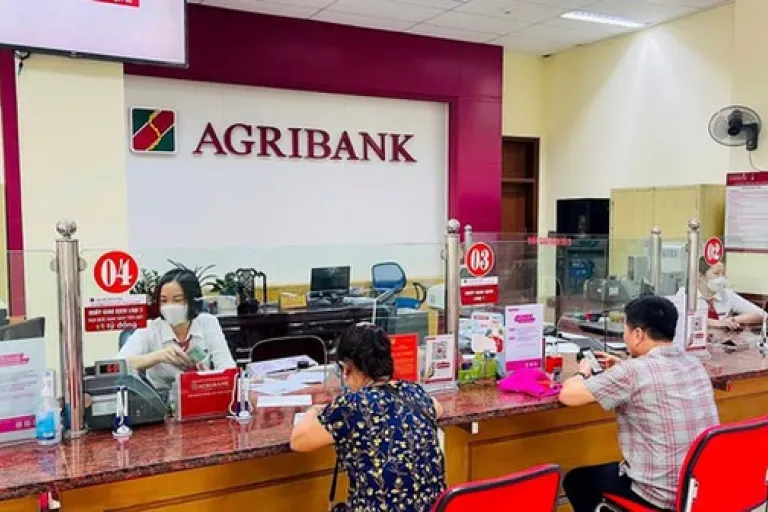 Khách hàng đang giao dịch tại Agribank